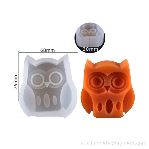 Owl nến trang trí thiết kế silicone